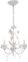Kristin 3-light Antique White Hanging Mini Chandelier Crystal Candle Style Decor Kristin 3-light Antique White Hanging Mini Chandelier Crystal Candle Style Decor