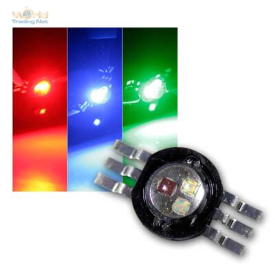 10 x Highpower LED Chip 3W RGB, rot grün blau, Fullcolor Power Leuchtdiode 350mA