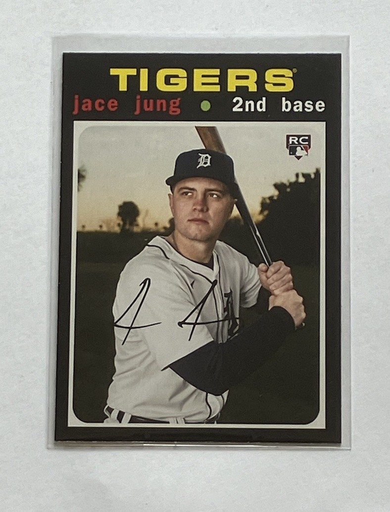 2025 Topps Heritage Jace Jung RC 25th Anniversary Black Rookie Card Tigers