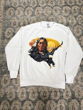 Vintage Native American eagle Airwaves Sweatshirt Delta 50-50 Made In Usa Tag M