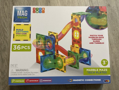 MAGTECH Marble Maze Tech Plates Magnetic STEM Building Set 36pc Ages 3+