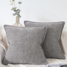 OYIMUA 2 Pack Chenille Cushion Covers 50cm x 50cm Luxury Square Pillow Cases So