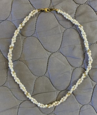 Avon Twisted Double Strand 18  Faux Pearl Necklace Vintage
