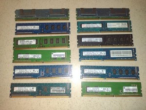 Bulk Lot of 12 —  Desktop Mostly DDR3 RAM Sticks Mixed