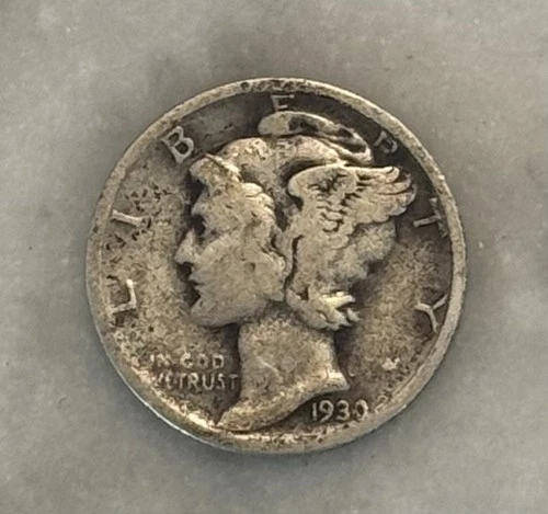 1930-S Mercury Dime - G - Good - 90% Silver