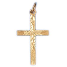 Cross Charm Pendant 14k Gold 0.8 Grams 