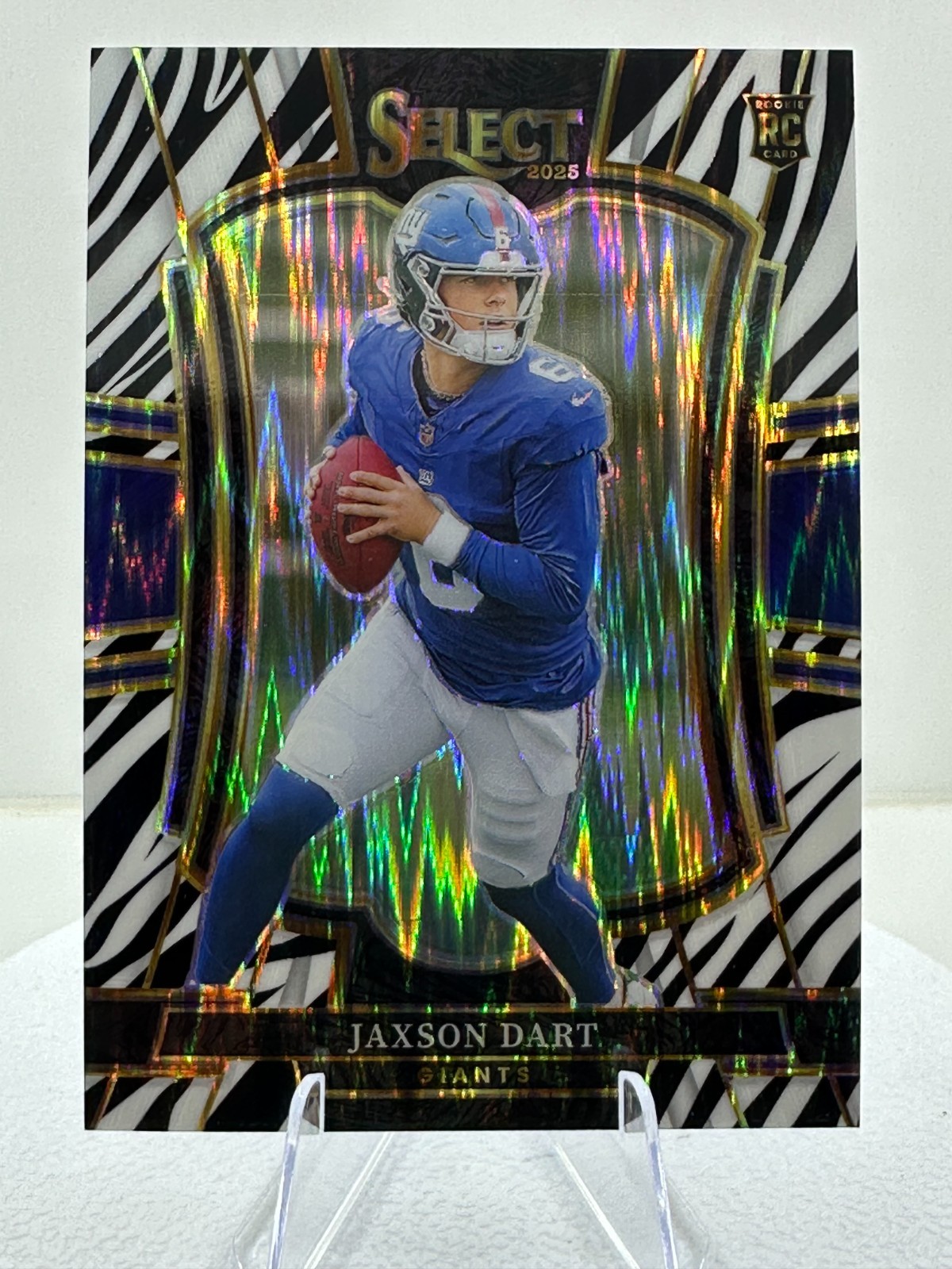 2025 Panini Select JAXSON DART Zebra Prizm Shock #193 Premier Level SSP RC