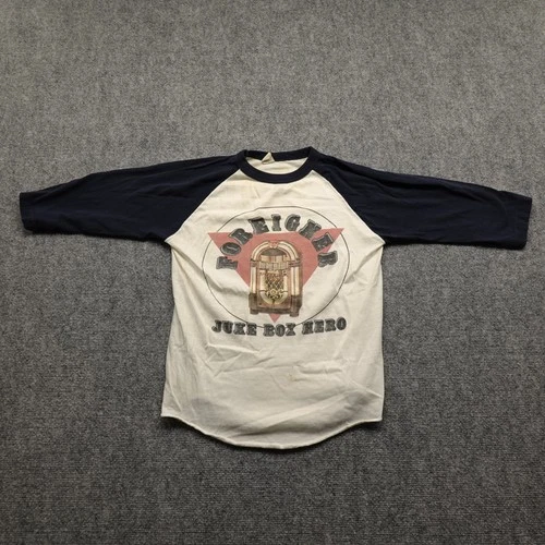 Foreigner Juke Box Hero Raglan T-Shirt 80s Rock Band 1980s vintage concert t-shirt, vintage, single stitch, B+ condition