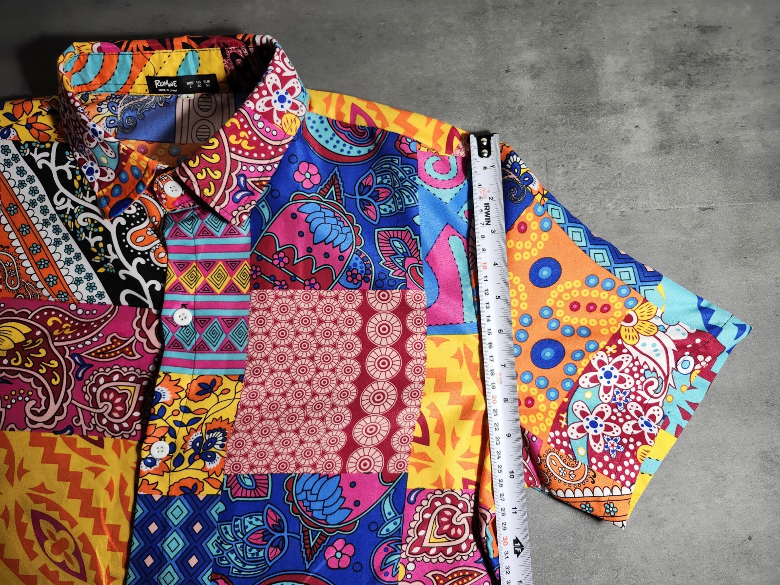 Romwe Multicolor Paisley Patchwork-Like Shirt for… - image 6