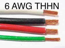 30' EA THHN THWN 6 AWG GAUGE BLACK BLUE RED COPPER WIRE  30 10 AWG GREEN