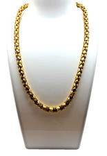 Gold Tone Woven Rope Chain Necklace 16.5"