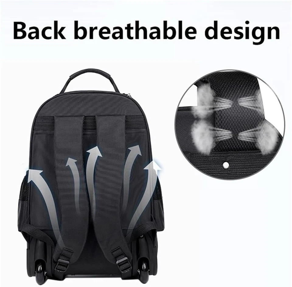 Rolling Backpack With Trolley strap, Carry On Luggage Business Bag Computer Case - Image 4 of 4