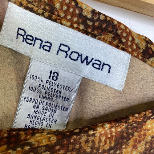 Rena Rowan Midi Skirt Flowy Y2K Papaya Brown Printed size 18 NWT Deadstock - Picture 5 of 6