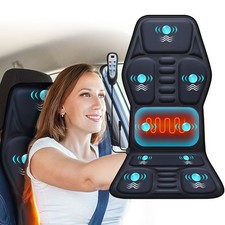 9 Mode Seat Chair Massager Pad with Heat Back Massager for Car Home Use Black