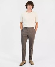 Michael Kors Mens Classic fit Linen Dress Pants 40 / 29 Brown Solid