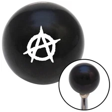 White Anarchy Black Shift Knob w/ M16x1.5 Insert Shifter Auto Manual Custom