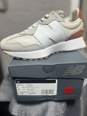 New Balance 327 Sea Salt Rust Oxide Suede White Brown Men's Athletic Sneakers
