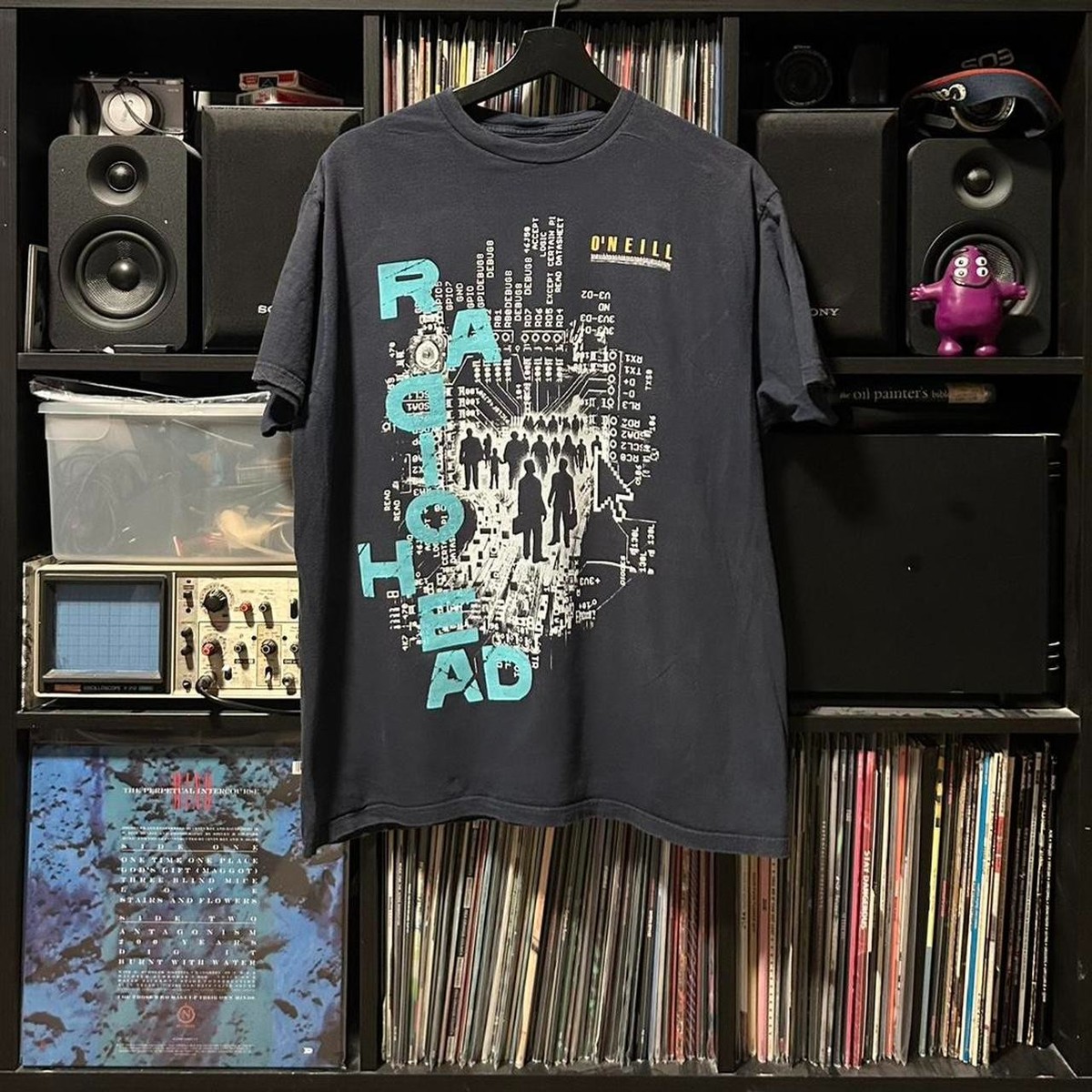 Radiohead OK Computer tour concert short sleeve navy color shirt