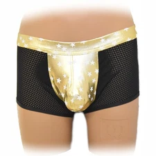 Boxer shorts with shiny pouch transparent fabric (XL)