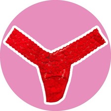 Victoria  s Secret  THE LACIE  Red Hearts Thong Vintage ONE SIZE  NWT 