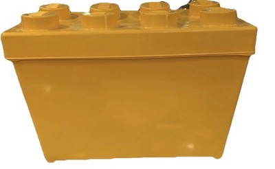 LEGO Box & Lid W/ Some Legos CLASSIC Large 8 Stud Yellow Brick Storage Container