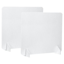 2 Set 24" x 24" Desk Divider Privacy Panel with 4Pcs Support Feet,White