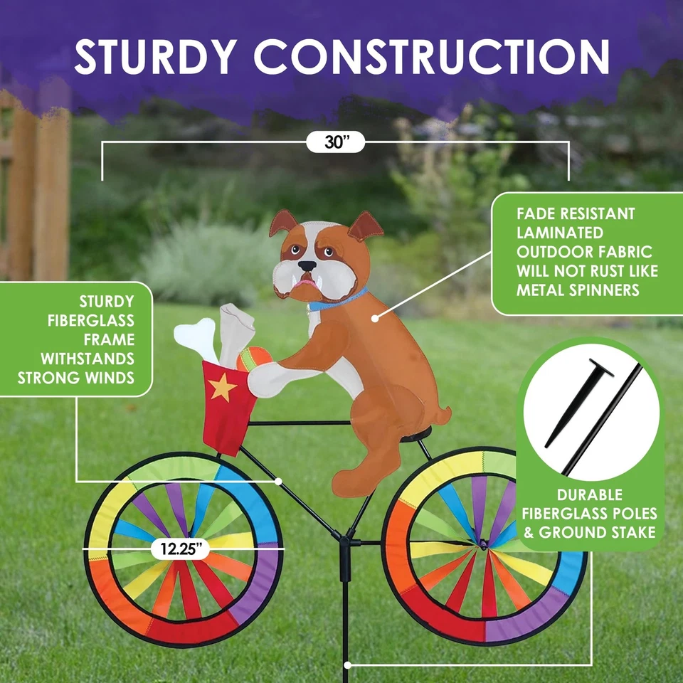 Bicicleta Spinner Bulldog 30" - Diseño Canino Resistente, Resistente a la Intemperie Exterior De... Foto 3 de 4