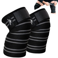 Knee Wraps for Weightlifting Pair , 78" Cotton Knee Wrap for Squats  WODs, Kne
