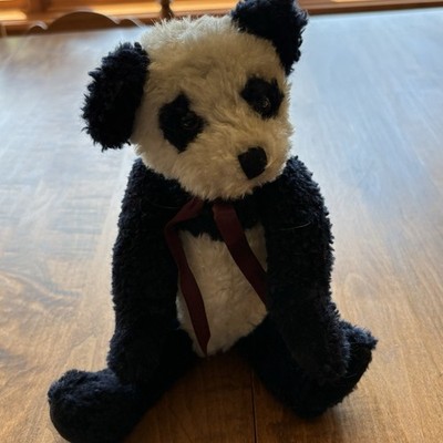 Boyds Panda Ogden B Bean Stuffed Toy 10'' Black White Jointed Plush tags