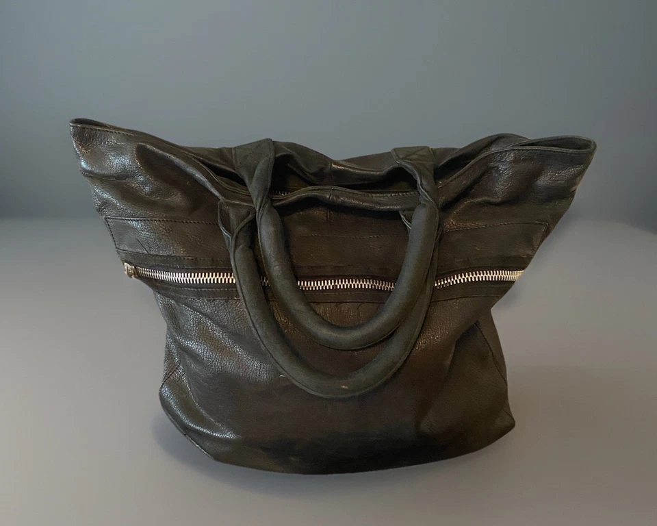 Bolso de Mano Alexander Wang Jo Unisex XL Cuero Negro Cremalleras Cuero Más Suave Foto 4 de 4