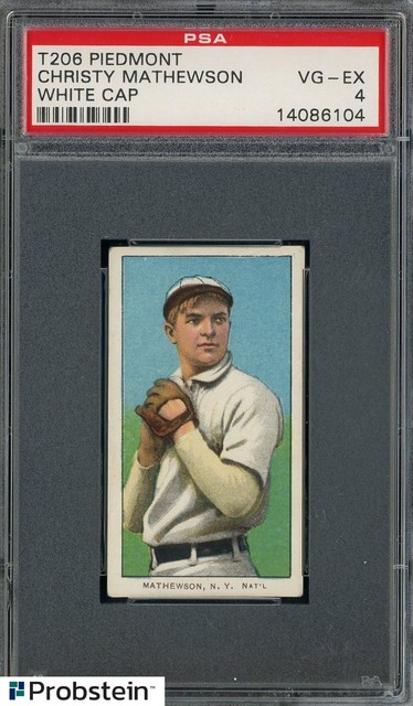 T206 Christy Mathewson White Cap HOF Piedmont 150 Subjects PSA 4 VG-EX