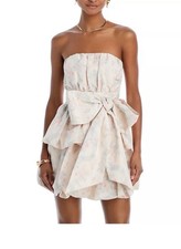 LoveShackFancy Gallant Mini Dress Ivory Pink Blue Size 4