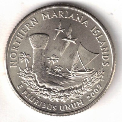 #ad 2009 D Denver Brilliant Uncirculated Northern Mariana Islands Quarter Coin $1.95