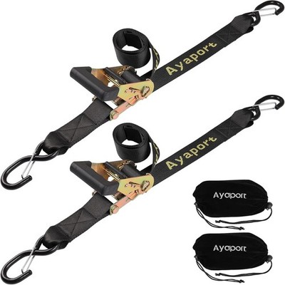 ''2 Pack Boat Trailer Transom Tie Down Straps 4FT 5000Lbs with S Hooks ''