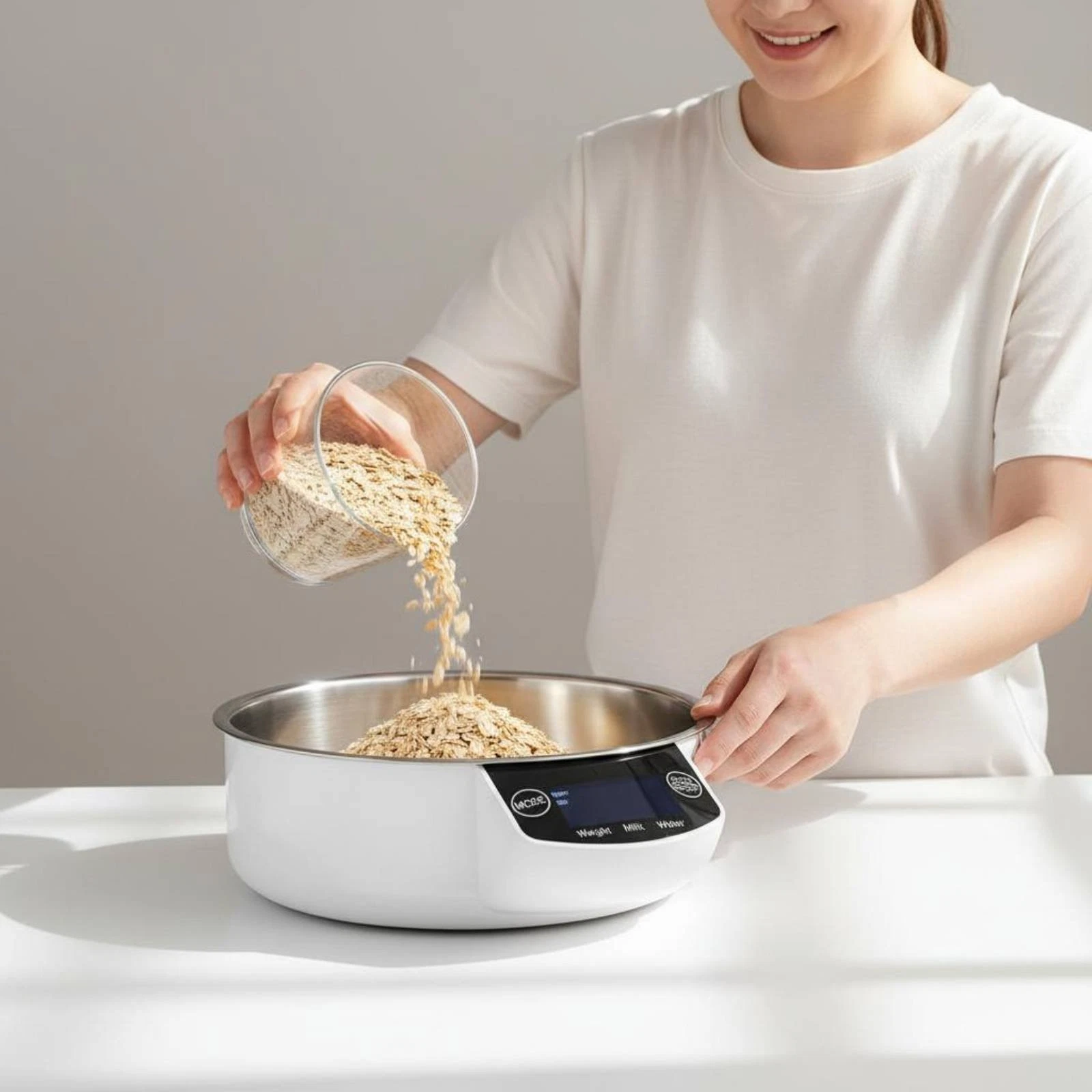 Stainless Steel Bowl Scale Tare Function Kitchenware Backlit Digital Display