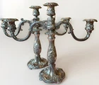 (2) 1940’s-1950’s REED & BARTON 13” Rococo CANDELABRAS #741 Silver Plate Candle