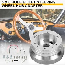 For Gm Chevy 5 6 Hole Steering Wheel Polished Hub Adapter Flaming River Ididit