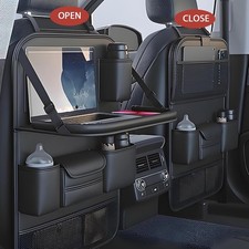 SET OF 2 Universal Foldable Car Backseat Organizer,Table Tray, Car Seat Protect