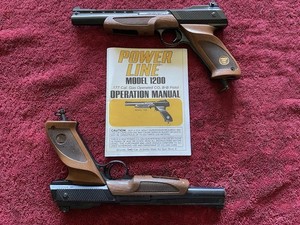 Two Daisy Powerline Model 1200 Co2 Pistols  With Original Instruction Book