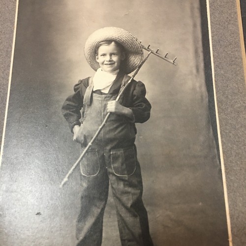 Antique Photo 5x7" Cabinet Card Farmer Boy Photograph - Picture 2 of 6