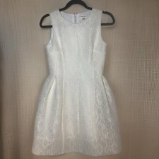 Calvin Klein White Structured Lace Flare Tulip Tea Dress Size 4