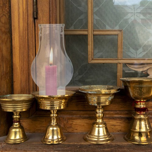 Glass Chimney Candle Open Ended Vintage Oil Lamps Chimney Candle Holder Sleeve - Picture 9 of 12