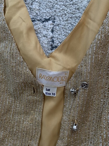 Mono Raymodes Oro Hoja/Lurex De Colección Años 60 Años 70 Pierna Ancha Palazzo Disco - Imagen 6 de 9