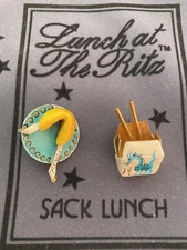Lunch At The Ritz CHINESE TAKE OUT post Earrings; RARE!!