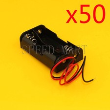 50 PCS High Quality AA 2 2A Battery Storage Clip Holder Box Case with 15cm Lead
