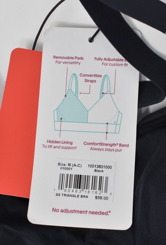 Bralette Tommy John Segunda Piel Triángulo Talla Mediana A-C Negro - Imagen 2 de 5