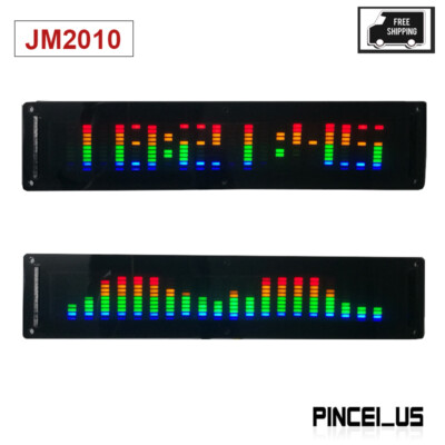 LED Music Spectrum Display Clock 20-Segment 10-Level w/ Shell Sound Control pe66