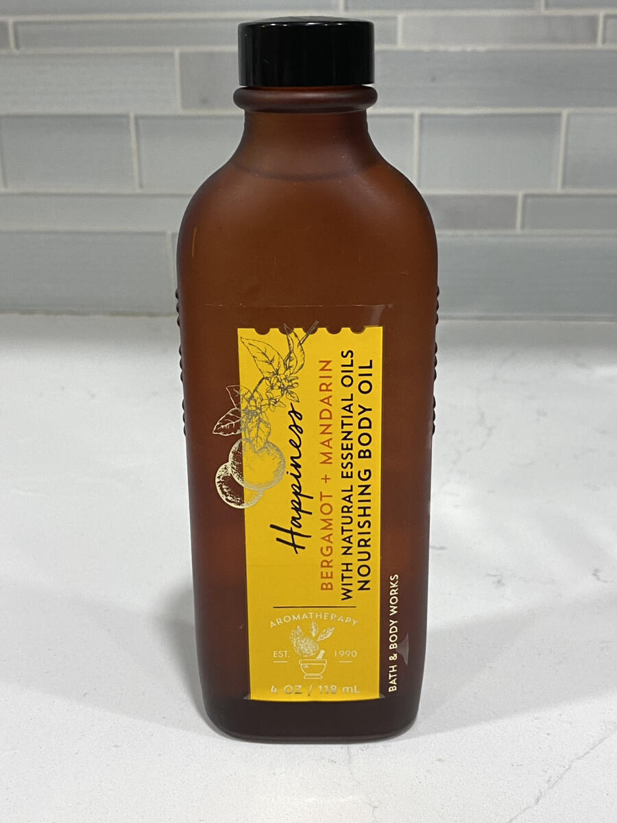 Bath Body Works 2 Bergamot Mandarin Massage Oil Aromatherapy Happiness