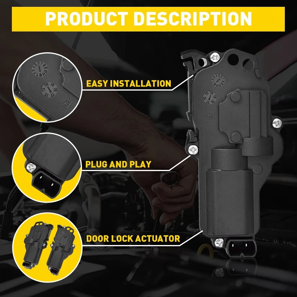 Juego de pares de actuadores eléctricos de bloqueo de puerta izquierda y derecha para camioneta Ford Mustang Mercury Sable Foto 3 de 4