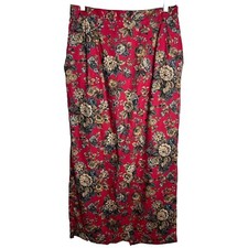 Vintage Floral Skirt Red Womens 14 Cottagecore Modest USA 90s Prairie NWT